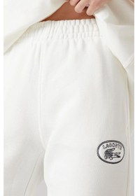 Resim Lacoste Embroidered Women's Joggers Kadın Organik Pamuk Eşofman Altı Beyaz Beyaz 