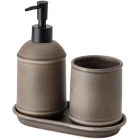 Resim IKEA Tvalsjön Banyo Seti 3 Parça Sabunluk Diş Fırçalık 