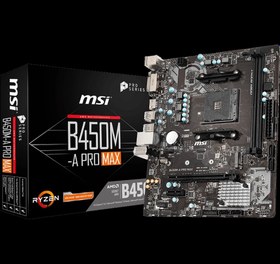 Resim MSI B450M-A PRO MAX DDR4 3466MHZ 1XHDMI 1XDVI M.2 MATX AM4 (1.,2.,3. NESİL AMD UYUMLU) 