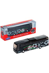 Resim PeriYedi 1:60 Ölçek Welly Mercedes Benz Travego Die-Cast Metal Otobüs Siyah 