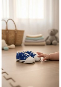 Resim Balbeybi Bebek Deniz Çapalı Figürlü Spor Ayakkabı Kaydırmaz Taban İlk Adım Sneaker Ortopedik Hafif Günlük Mavi 