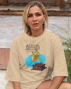 Resim Gramofonlu Oversize Tişört 
