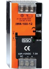 Resim Imr-100-12 - 100W 12Vdc 8.3A Ray Montajlı Kapalı Tip Mini Güç Kay 