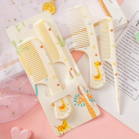 Resim 2 adet/set sevimli çizgi film temalı naylon kıllı tarak seti, statik önleyici, taşınabilir ve temizlemesi kolay, normal saç tipleri için mükemmel ve dayanıklı ABS plastik sap ile hareket halindeyken şekillendirme için ideal. 