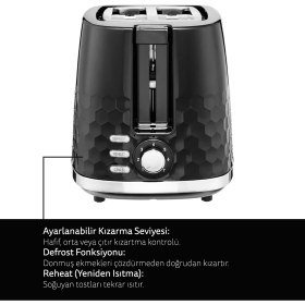 Resim Morphy Richards - Hive Siyah 2 Bölme/2 Dilim Ekmek Kızartma Makinesi 