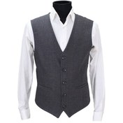 Resim Mentor Regalo Erkek Yelek V Yaka Gri Balıksırtı 50364 