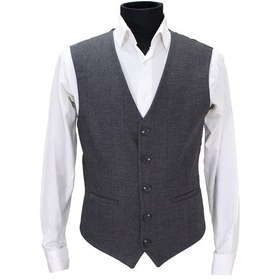 Resim Mentor Regalo Erkek Yelek V Yaka Gri Balıksırtı 50364 