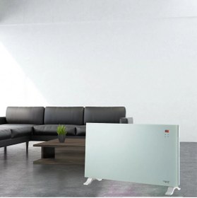 Resim Voltomat 2000W Cam Konvektör Isıtıcı – Dijital Panel, Termostat, Sessiz Isıtma, Siyah / Beyaz 