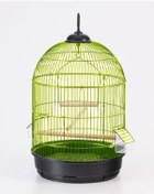 Resim Yuvarlak Kuş Kafesi Pirinç Kaplama 34 x 55 