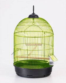 Resim Yuvarlak Kuş Kafesi Pirinç Kaplama 34 x 55 