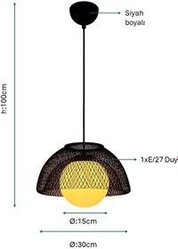 Resim Pulchino Siyah Modern Avize PLC-1251-AV-BSY 