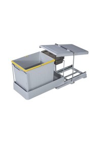 Resim Pelikan Plastik Taşıyıcılı Raylı Çöp Kovası. Gri - 20Lt 