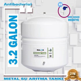 Resim Sulook Su Arıtma Cıhazı Su Tankı,12Lt ,3.2 Galon Metal Nsf Onaylı,Tank Vanası Hediye 