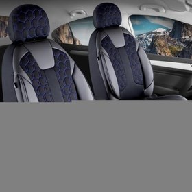 Resim Fresh Start Bmw 5 Serisi 518 Uyumlu Deri Detaylı Oto Koltuk Kılıfı Ön Arka Set Cyrus Model Siyah Mavi Fs 