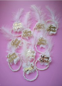 Resim PASAMİA Nedime Gelin Bilekliği Team Bride Beyaz Renk (10 Adet ) 