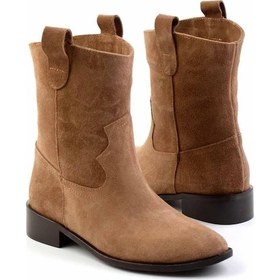 Resim Taba Hakiki Deri Kadın Bot & Bootie K02140437002 Taba 