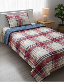 Resim Merinos Comforter Tek Kişilik Yorgan Set Yastıklı 160 X 240 Kırmızı - Ekru 