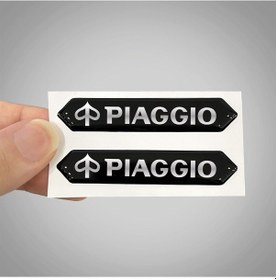 Resim Piaggio 3D Gümüş Arma Sticker Yapıştırma 2 Adet 