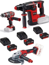 Resim Einhell TP-HD 18/26 Li Bl + TP-CD 18/80 Matkap + Axxio 18/150 Avuç Taşlama 3x4.0AH Akülü Kömürsüz Set 