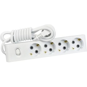 Resim Günsan Dörtlü Çocuk Korumalı Topraklı Anahtarlı Grup Priz 5 Metre 