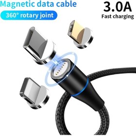 Resim Manyetik Tip C Kablo Qc 3.0 Hızlı Şarj Veri Transferi Manyetik Mikro Usb Kablosu Led Işık Mıknatıs Telefon Şarj Kablosu İphone Uyumlu İçin 