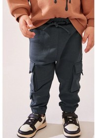 Resim Lolliboomkids Erkek Çocuk Smile Desenli Kışlık 3 İplik Pamuklu Sweatshirt Kargo Eşofman Alt-üst Takım Turuncu 