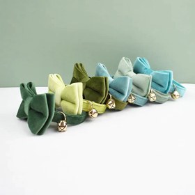 Resim Cat collar Named Bell Cat Collar 073430 - Avocado Collar + BOW TIE / L 20-32cm 