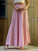 Resim Keyem Yazlık Uzun Pileli Maxi Etek Büyük Beden 231736068 Pembe 