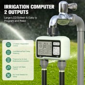 Resim 1 adet, HCT-326 Su Zamanlama Sistemi 2 Çıkışlı Su Zamanlayıcısı Dış Mekan Otomatik Sulama Tamamen Ayarlanabilir Program 11.99* 12.29*5.51 cm 