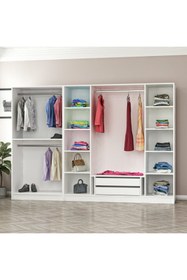 Resim Minar Kale 210cm 6 Bolme 2 Cek Gıyınme Dlp Beyaz 