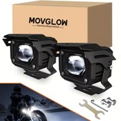 Resim MOVGLOW 2 adet LED Motosiklet Yardımcı Işıkları - 2 İnç Beyaz Podlar Çalışma Işıkları, Montaj Braketleri ile Arazi Araçları, Traktörler, Kamyonlar, ATV'ler, UTV'ler, SUV'ler, Tekneler, Motosiklet Işıklar için 
