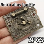 Resim 2 ADET Retro Alaşımlı Toka Mandalı, Metalik Antik Bronz Mandal Klipsleri, Mücevher Ahşap Kutu, Vintage Dekoratif Dolap Bavul Kilidi 