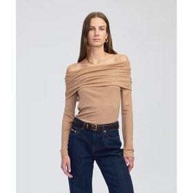 Resim İpekyol Omzu Açık Uzun Kollu Kadın T-Shirt (IW6250070114) 