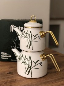 Resim Estella Pine Çaydanlık Takımı Muson Desen Beyaz 