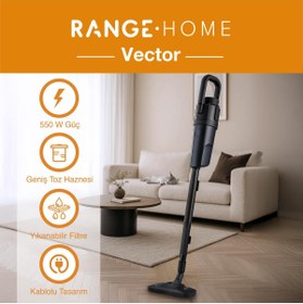 Resim Fakir Fakir Vector 2’si 1 Arada Dikey Süpürge 800W Kablolu Kompakt Elektrikli Süpürge 