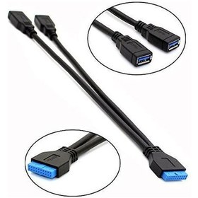 Resim 2 Port Usb 3.0 Dişi Anakart 20 Pin 2Xusb Uzatma Kablosu 19 Pin 