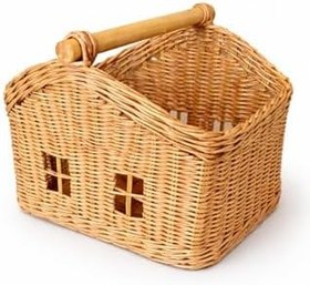 Resim Organizer Rattan TINY HOUSE Sepet 25 * 25 * 35 cm | El Yapımı Doğal Organizer&Dolapiçi Sepet 