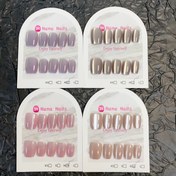 Resim 40 adet Kedi Gözü Minimalist Nude Kısa Bale Tırnak Uçları 4 adet Set - Nude/Pink Nude/Light Brown Nude/Light Purple - Kadınlar için Günlük Giyim veya DIY Tırnak Sanatı için Uygun. 