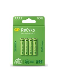 Resim GP AAA 950 mAh Şarjlı İnce Kalem Pil 4'lü Paket GP100AAHCEMTR-4LÜ 