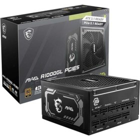 Resim MSI 1000w 80 Gold Mag A1000gl Pcıe 5.1 Tam Modüler Power Supply 