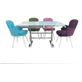 Resim Masa Sandalye Kelebek Kayın Retro Manuel Model Takım Yan Açıl Cam Orta Ayak Çelik Nikelaj El Yapım 