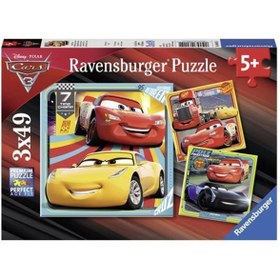 Resim Ravensburger 3x49 Parça Puzzle Walt Disney Cars 3 080151 