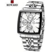 Resim Lumaworld Reward Rectangle Erkek Kol Saati Silvery White Hesap Makinesi Kronometre Çok Fonksiyonlu Kuvars Altın 