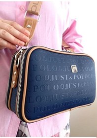 Resim Just Polo Günlük Kombinlere Uygun Kadın 3d Baskılı Ayarlanabilir Askılı Şık Omuz Çantası Ebat: 16 X 26 Cm Lacivert - Taba 