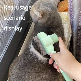 Resim Kediler ve Köpekler için Kendi Kendine Temizleyen Pet Bakım Fırçası - Paslanmaz Çelik Kıllar, Ergonomik Sap, Hassas Işık Bej, Dayanıklı Metal Yapı, Kedi Bakım Aracı, Şık Metalik Kaplama, Kolay Temizlenebilir Malzeme 