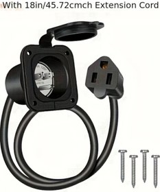 Resim Willowhaven 1 Paket Amerikan Standart 15a 125v Uzatma Kablolu Güç Giriş Fişi Etl Onaylı 