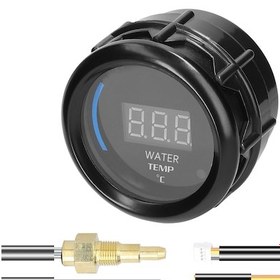 Resim Yaozixa 52mm Siyah Otomobil Modifikasyon Göstergesi - Lcd Su Sıcaklığı Ölçer, Alarm Özelliğiyle Abs + Metal Malzeme 