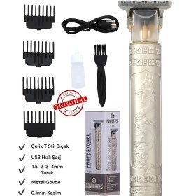 Resim Powertec Ultranova Gri Usb Şarjlı Erkek Tıraş Makinesi, Kuru Kullanım, Hızlı Şarj, Çok Bölge. 