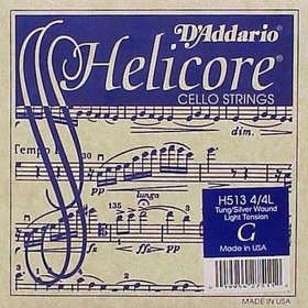 Resim D'Addario H513 Helicore Tek Çello Sol (G) Teli (4/4) | Tungsten/Gümüş Sarım ile Zengin Alt Frekanslar Derin Rezonans ve Sıcak Tonlar 