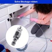 Resim 1 adet Paslanmaz Çelik Kanalizasyon Jeter Memesi, 5000 PSI Yüksek Basınçlı Yıkama Aksesuarı, Hızlı Bağlantı 1/4" Drenaj Hortumu ile Ev ve Endüstriyel Kullanım için Kolay Boru Temizleme, Kolay Temizlik|Sleek Metallic Finish|Dayanıklı İnşaat, Kanalizasyon Jet Hortumu 